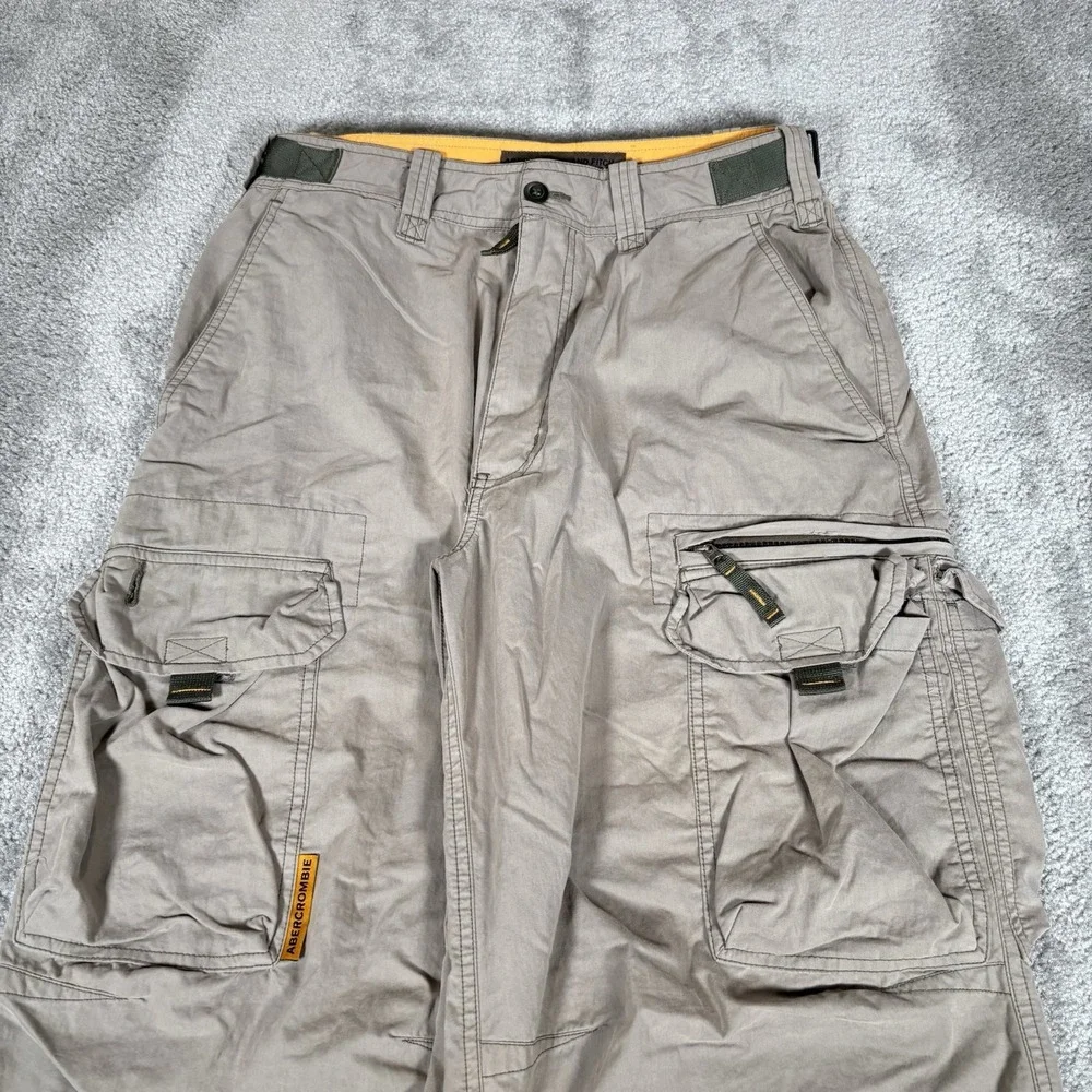 Vintage Abercrombie & Fitch Paratrooper Cargo Pants Mens M Green Belted 90s